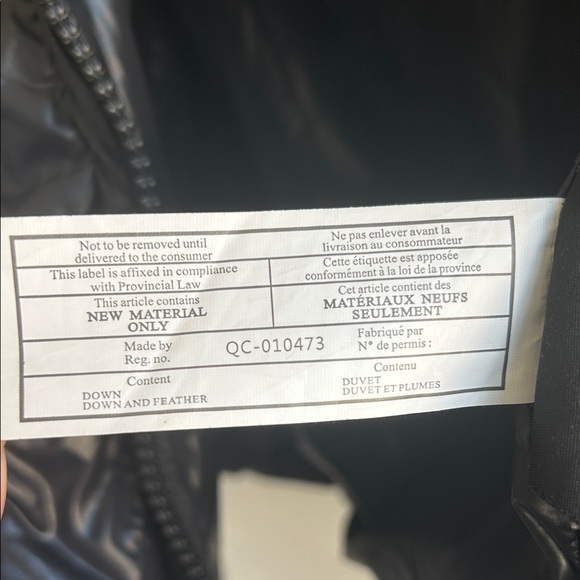 S13 Down/Feather Gloss Faux Fur Trimmed Puffer Coat Jacket Black | M - Picture 6 of 7